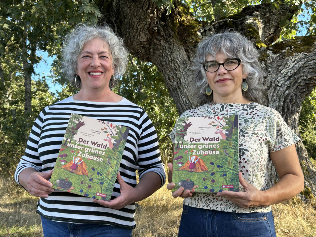 Forstingenieurin und Illustratorin Sara Fernández und die Forstwissenschaftlerin Sonia Roig.